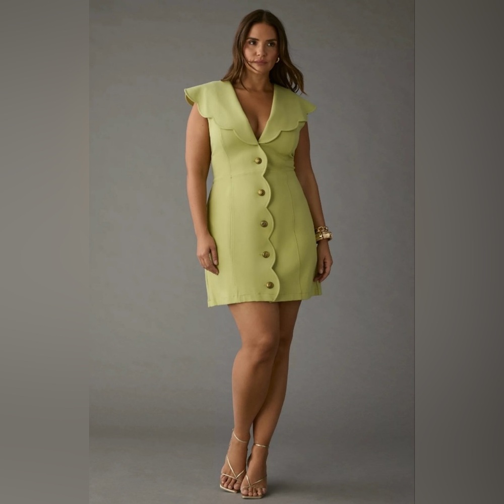 Anthropologie Maeve Scalloped Buttondown Dress size XL - Picture 2 of 8